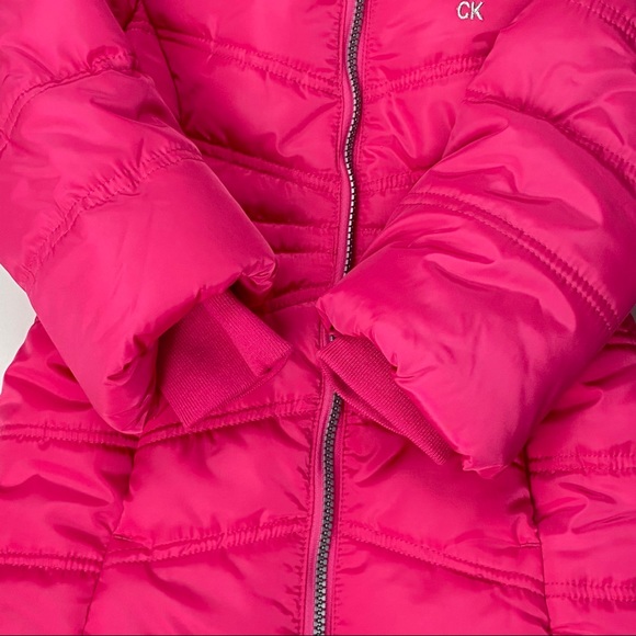 Calvin Klein Toddler Girls Long Puffer Coat 3T - Picture 8 of 11